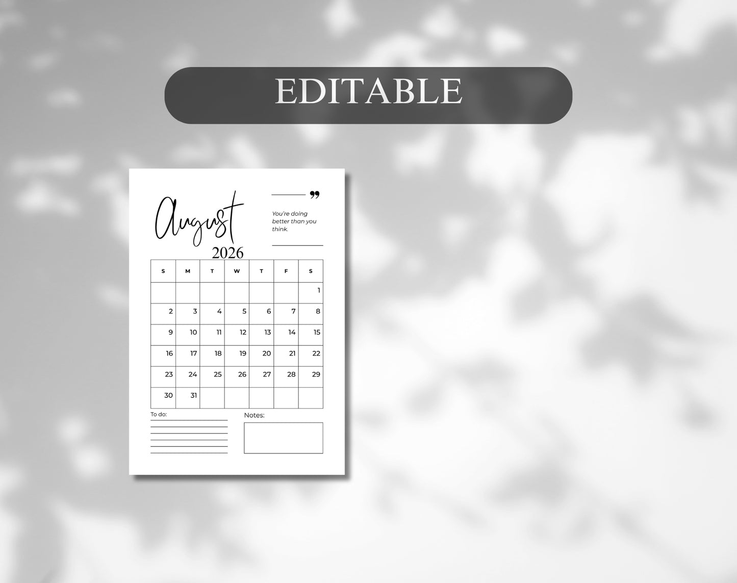 2026 Calendar Printable