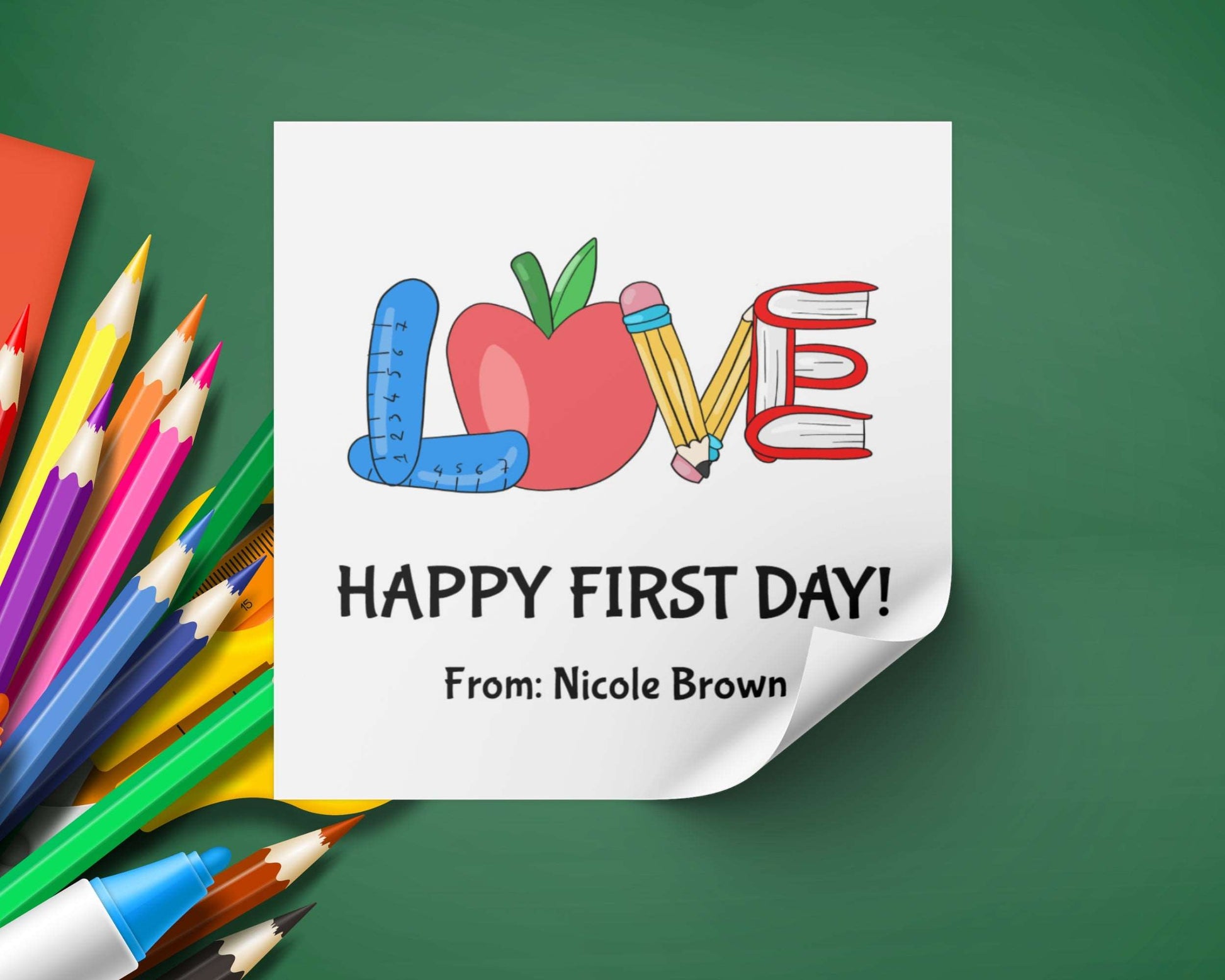 Printable First Day of School Gift Tag - Digital Doc Inc