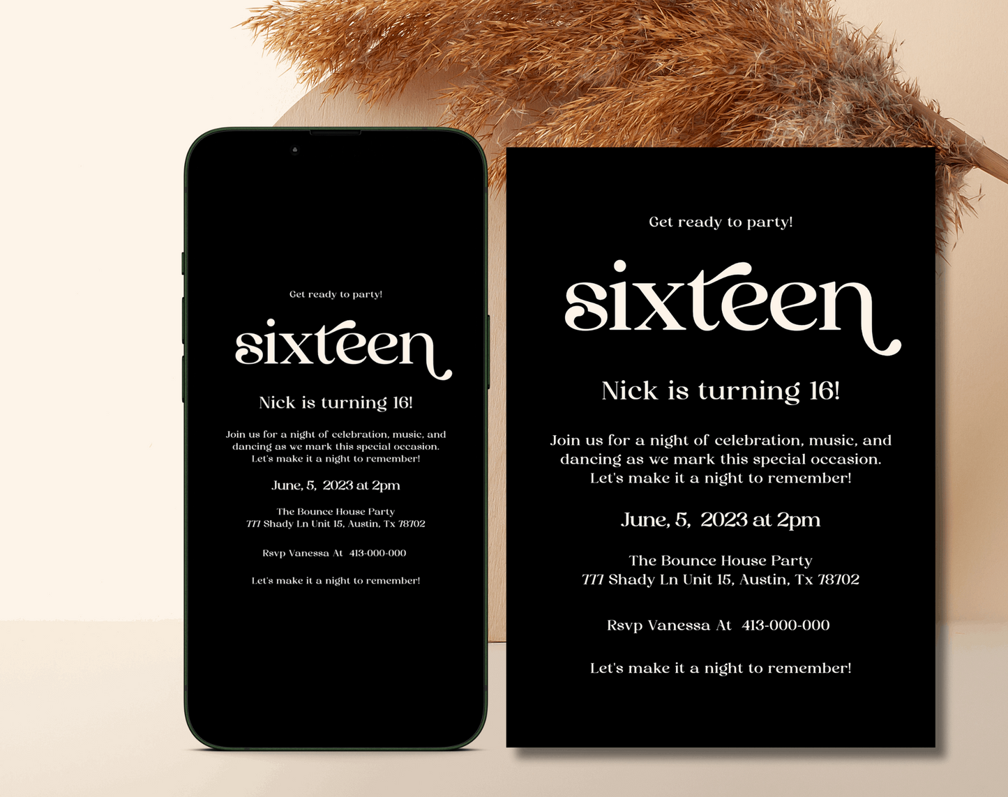 Quinceañera Sweet 16 Invitation - Digital Doc Inc