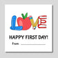 Printable First Day of School Gift Tag - Digital Doc Inc