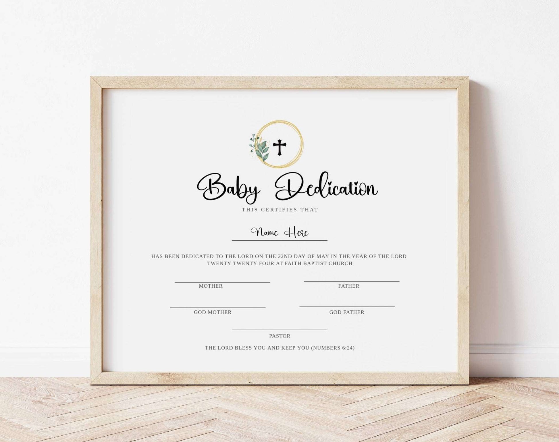 Dedication Certificate, Christening Certificate - Digital Doc Inc