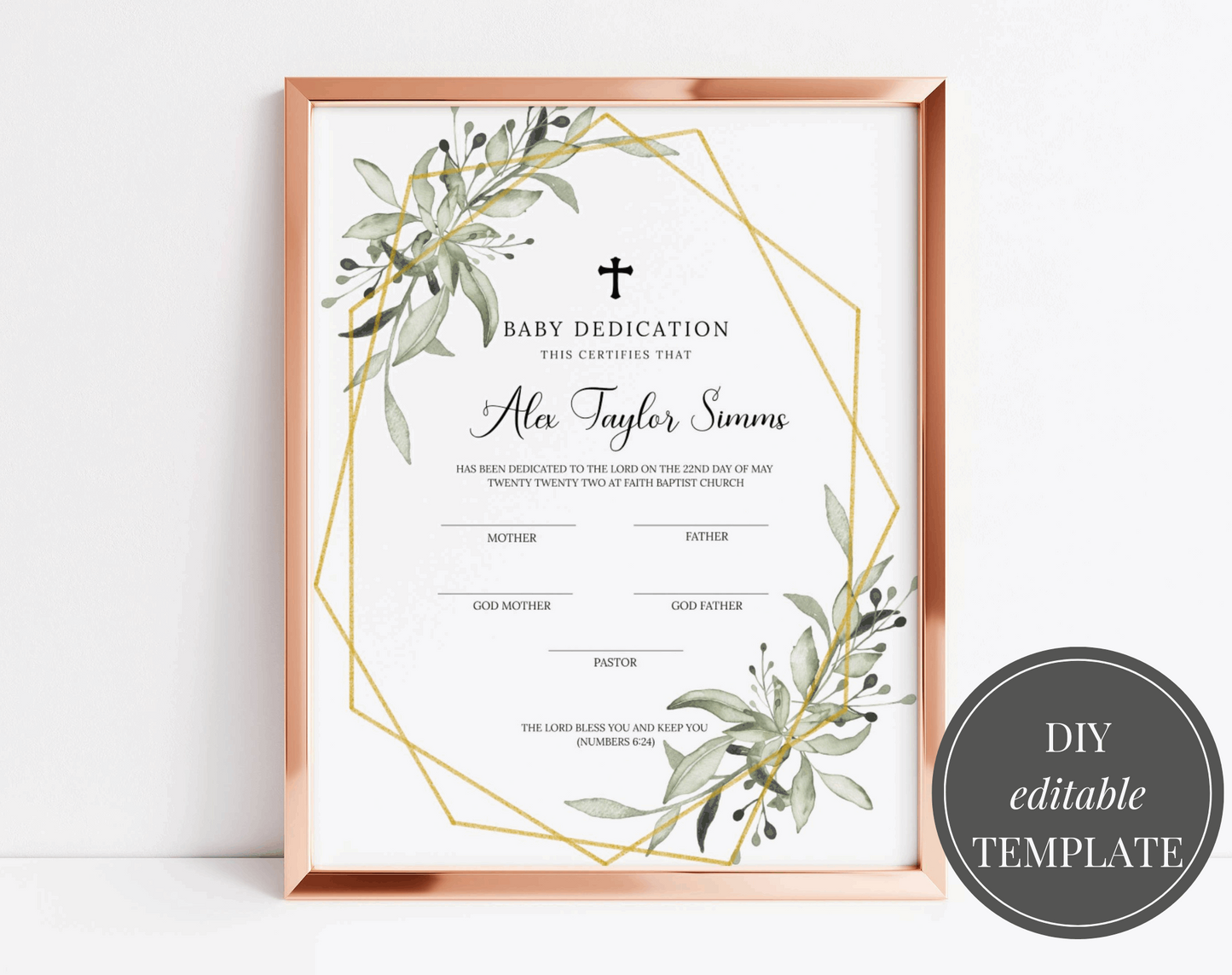 Editable Dedication Certificate Template - Digital Doc Inc