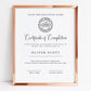 Certificate of Completion Template - Digital Doc Inc