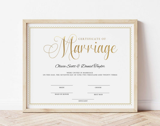 Wedding Marriage Certificate Design - Digital Doc Inc