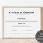 Customizable Certificate of Ordination - Digital Doc Inc