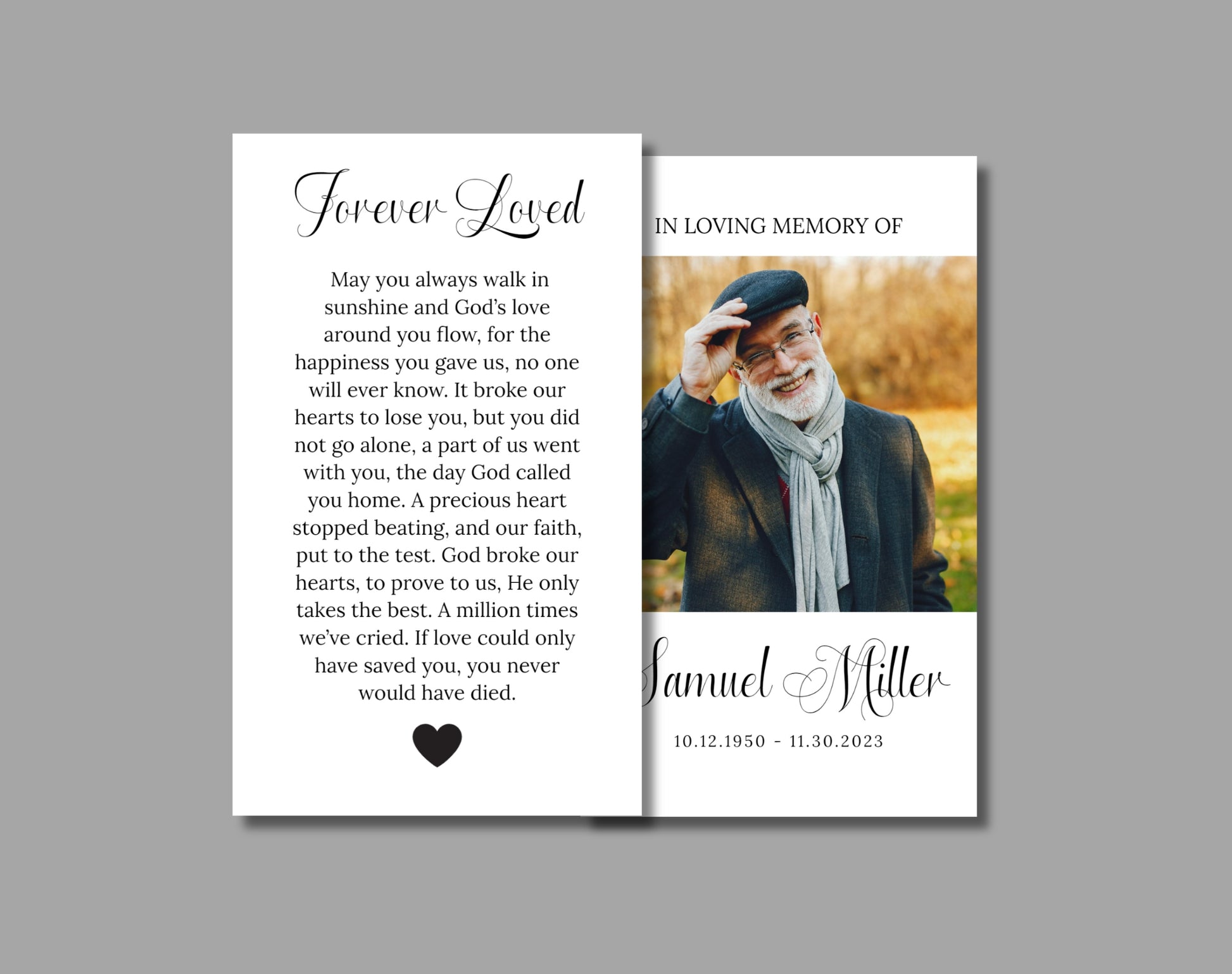 Prayer Card Funeral - Digital Doc Inc