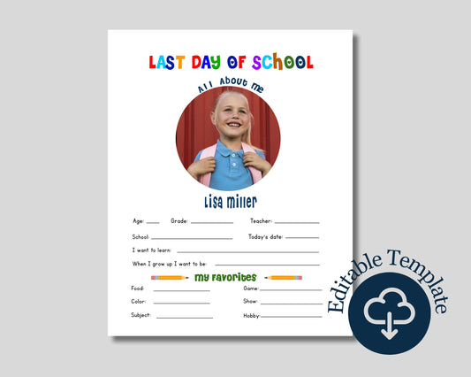 Editable First Day of School Sign - Digital Doc Inc