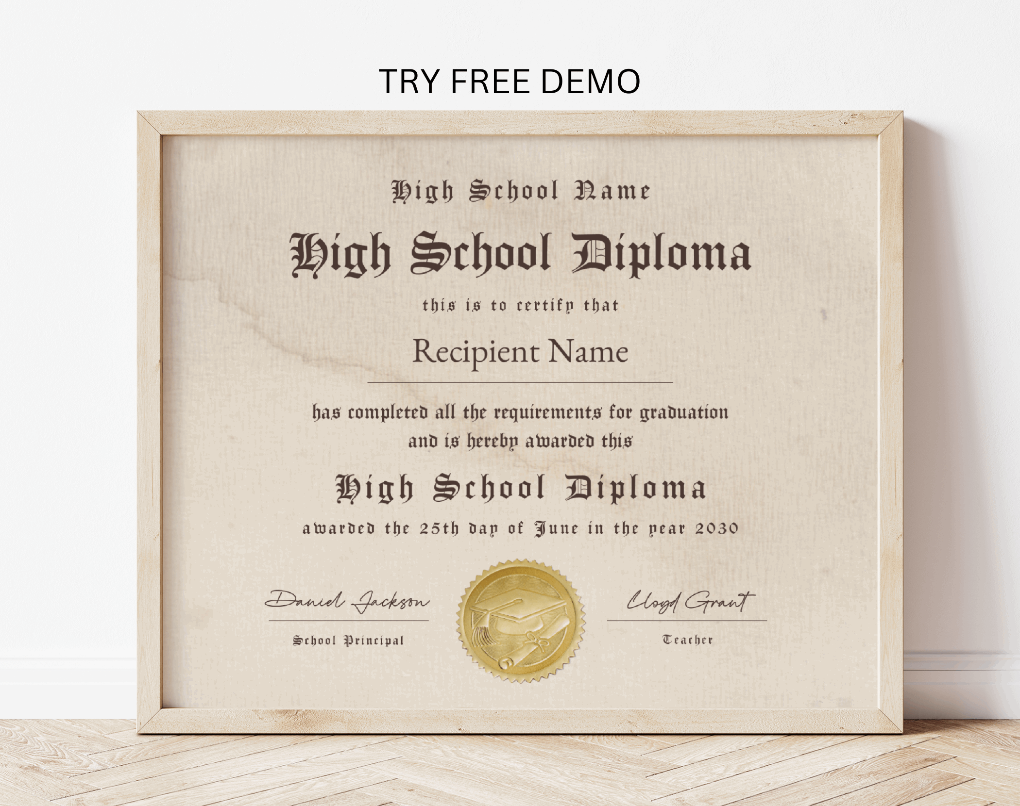 Editable Home School High School Diploma Template – Digital Doc Inc