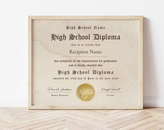 High School Diploma Homeschool Template - Digital Doc Inc