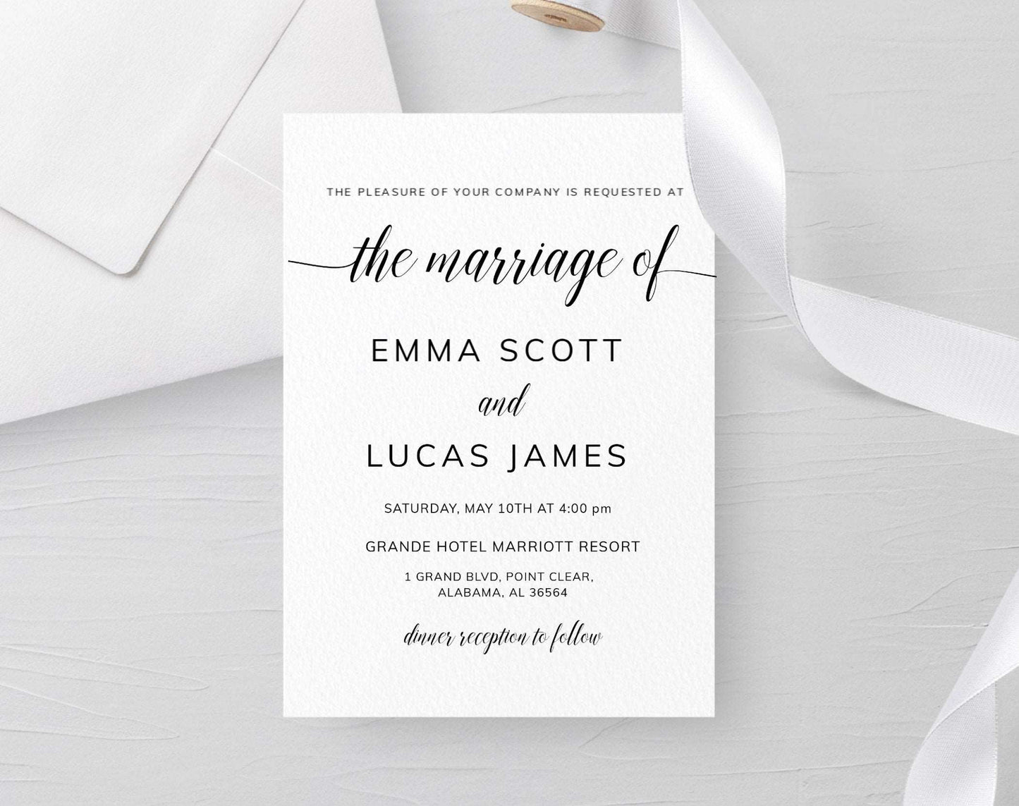 Printable Wedding Invitation Template - Digital Doc Inc