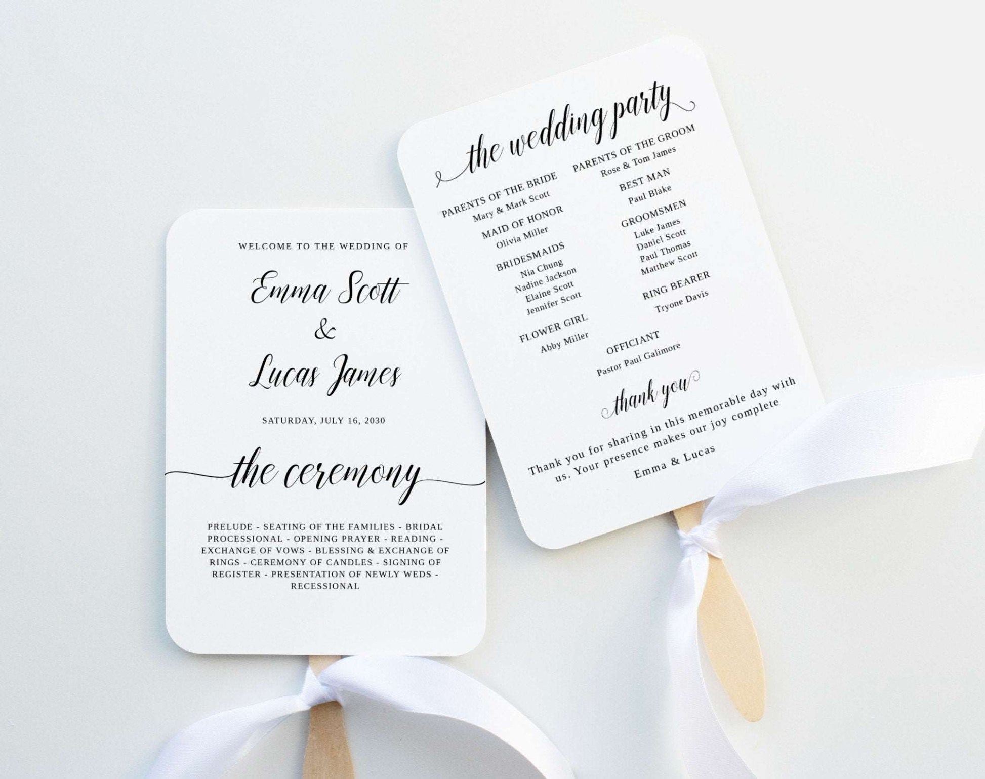 Wedding Program Template Printable - Digital Doc Inc