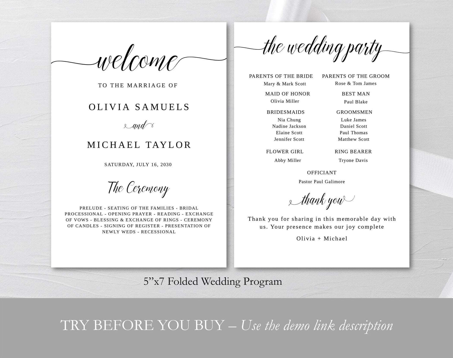 Wedding Program Template - Digital Doc Inc