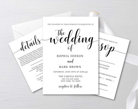Minimalist Wedding Invitation Template - Digital Doc Inc