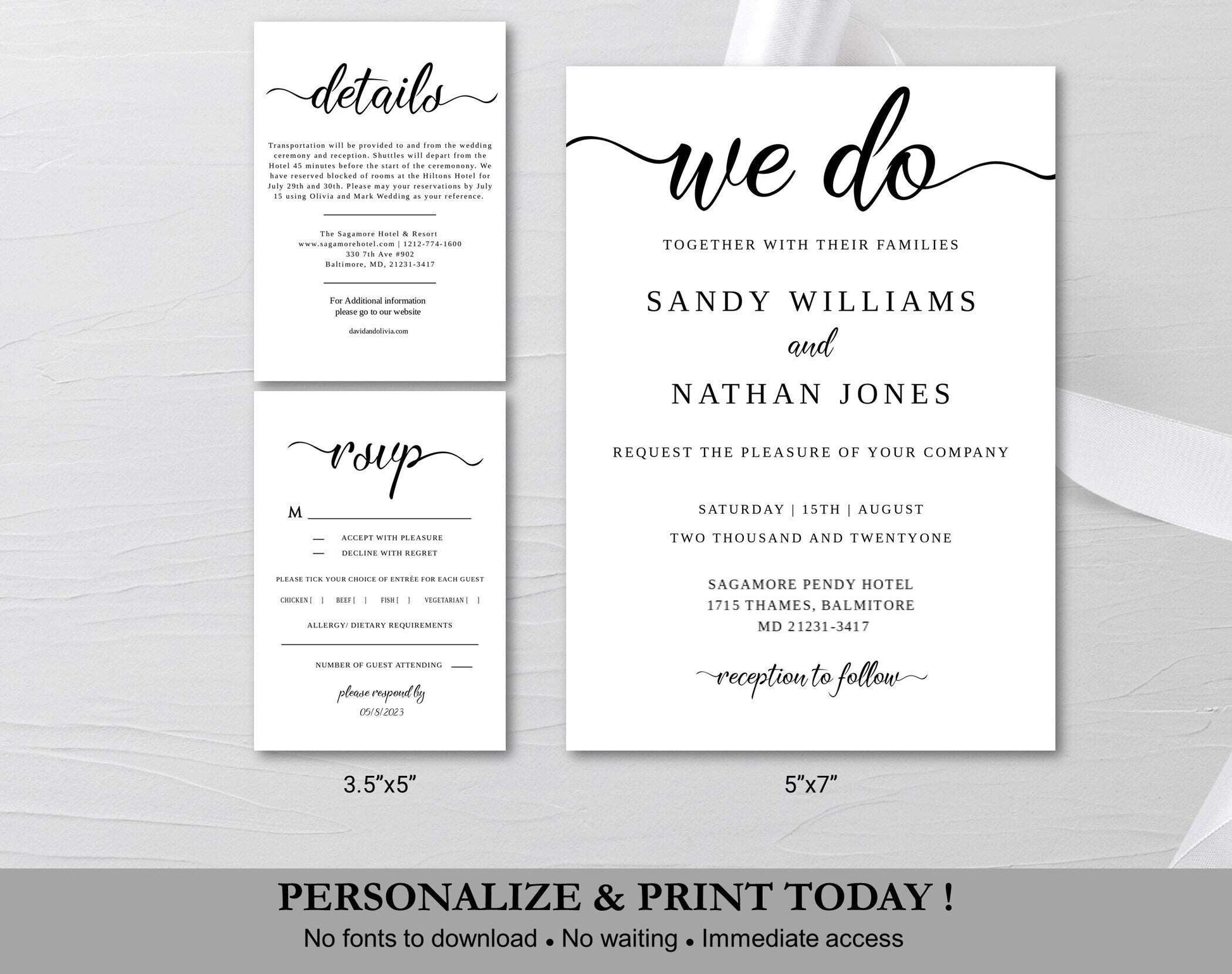 Wedding Invitation Template Download - Digital Doc Inc