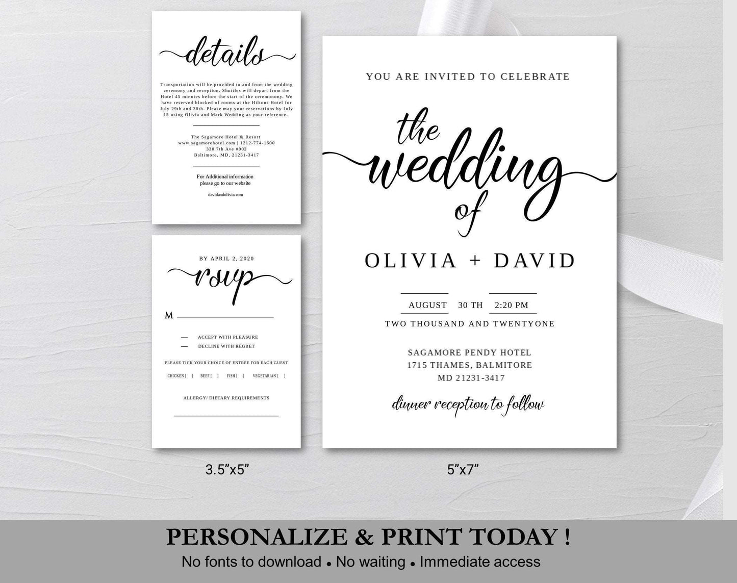 Minimalist Wedding Invitation Template - Digital Doc Inc