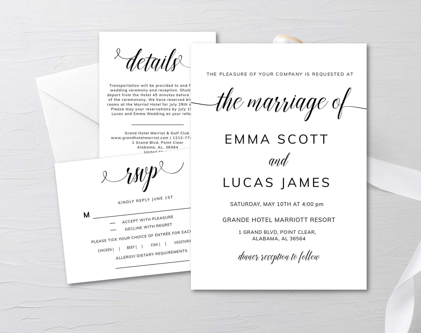 Printable Wedding Invitation Template - Digital Doc Inc