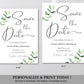 Eucalyptus Save the Date Digital Download - Digital Doc Inc