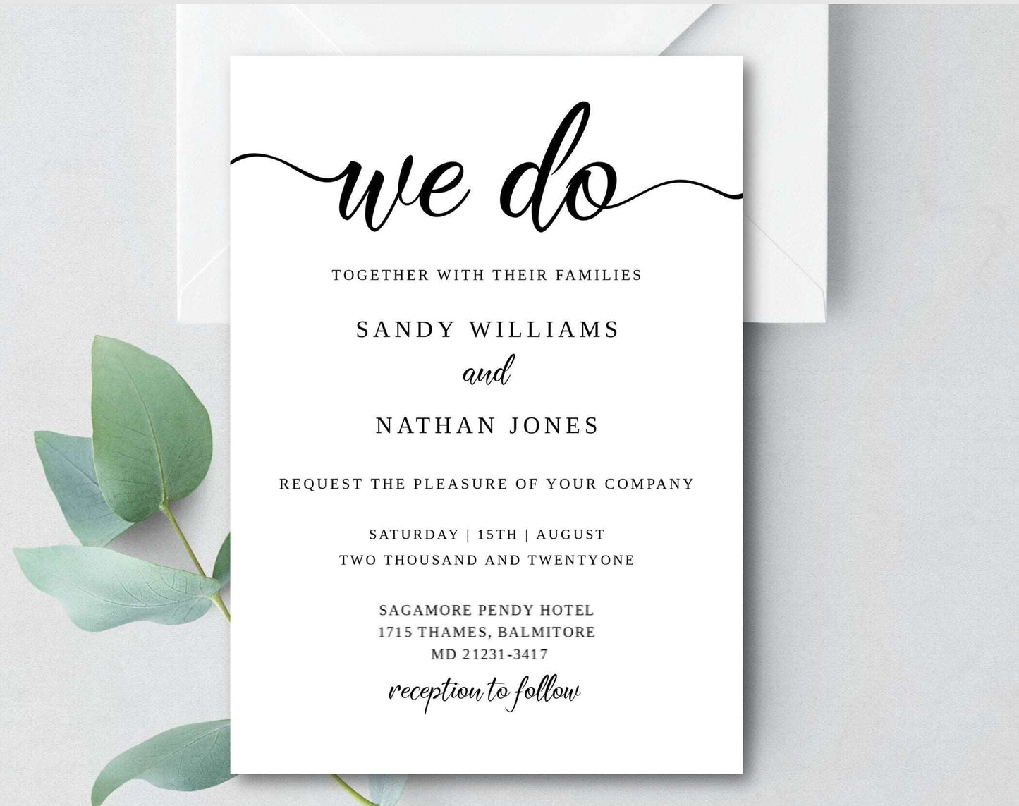 Wedding Invitation Template Download - Digital Doc Inc