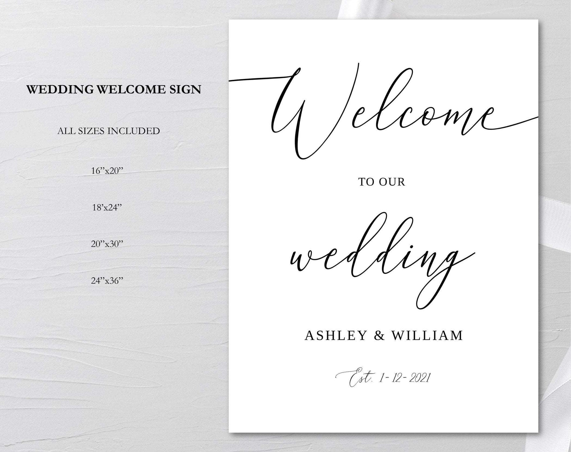 Rustic Wedding Welcome Sign - Digital Doc Inc