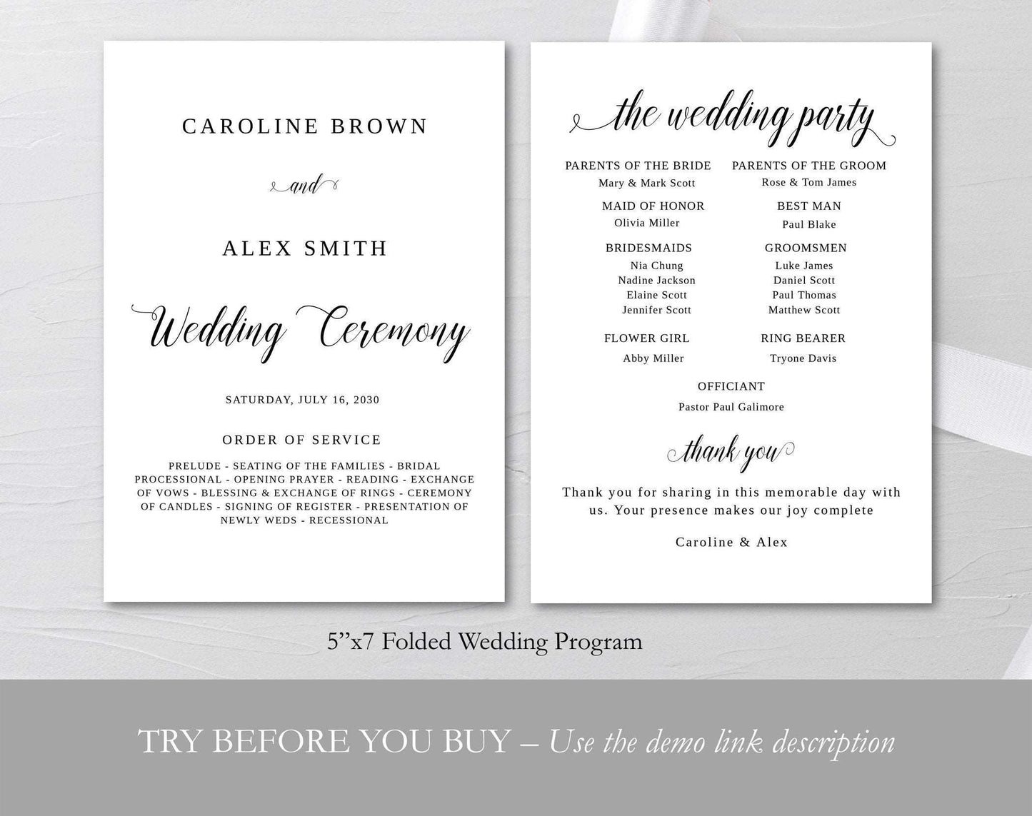 Wedding Program Fans Instant Download - Digital Doc Inc