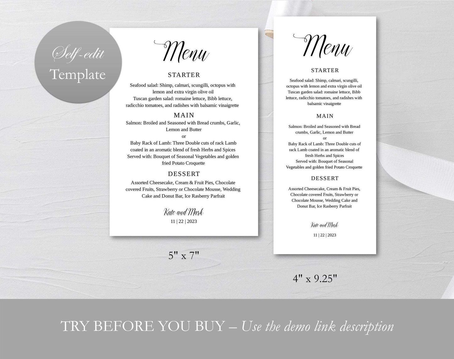 Menu Template - Digital Doc Inc