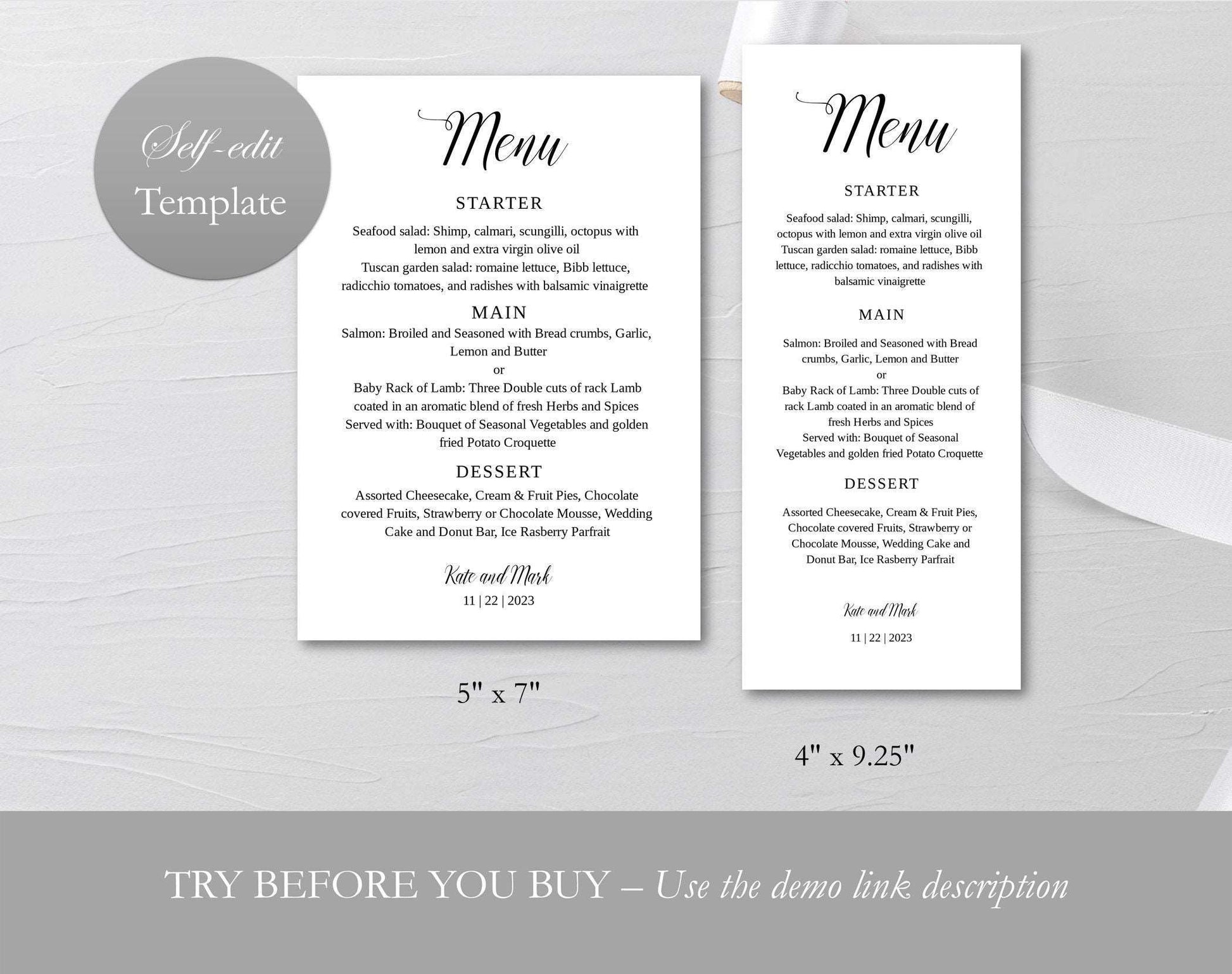 Menu Template - Digital Doc Inc