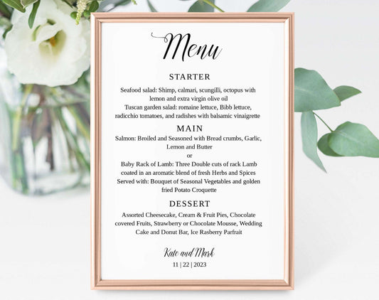 Menu Template - Digital Doc Inc