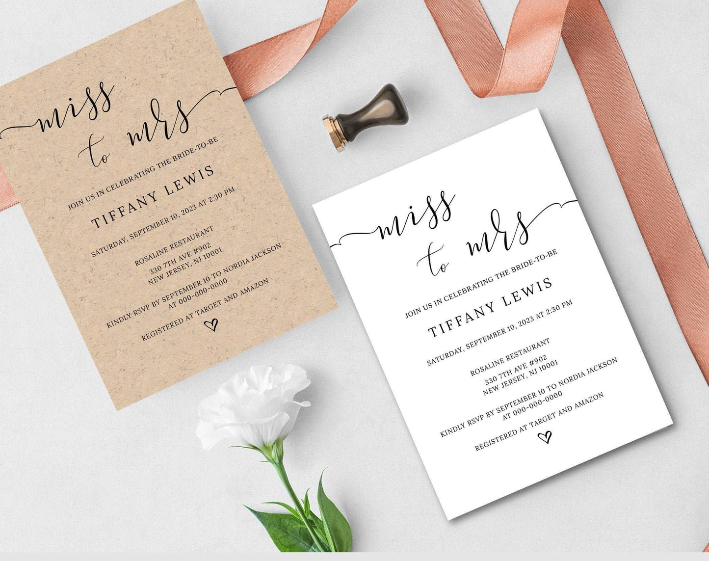 Rustic Bridal Shower Invitation Template - Digital Doc Inc