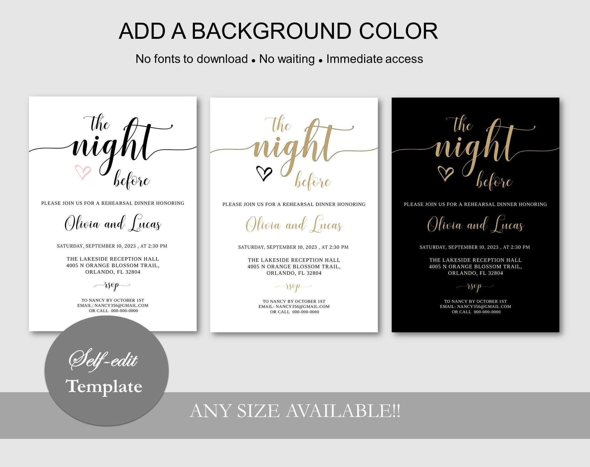 Evite Rehearsal Dinner, Rehearsal Dinner Invites - Digital Doc Inc