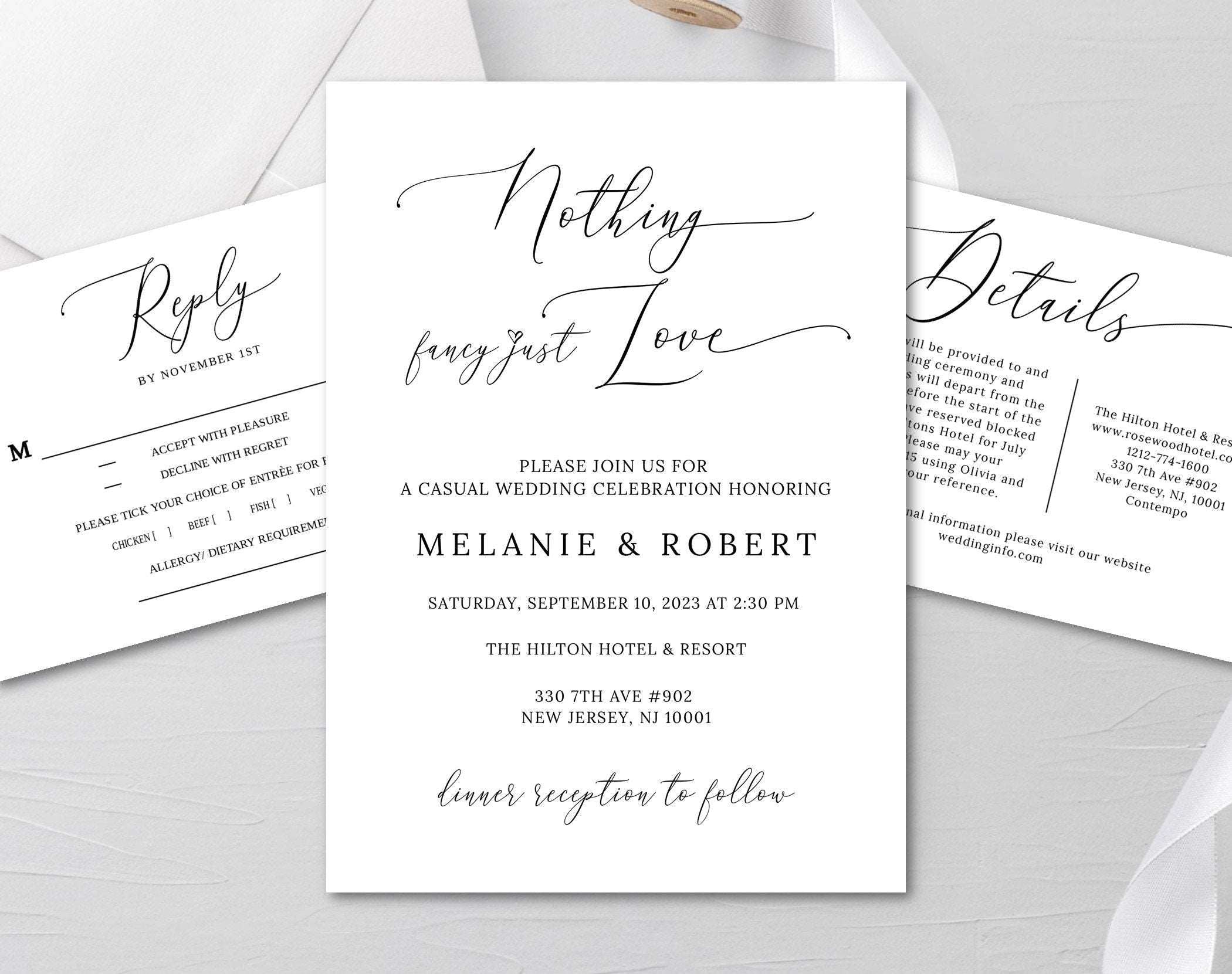 Nothing Fancy Just Love Wedding Invitation – Digital Doc Inc