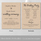 Printable Rustic Wedding Program Template - Digital Doc Inc