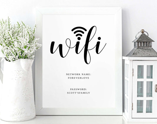 WIFI Sign Printable Instant Download - Digital Doc Inc