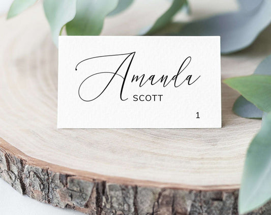 MINIMAL Wedding Place Cards Template - Digital Doc Inc