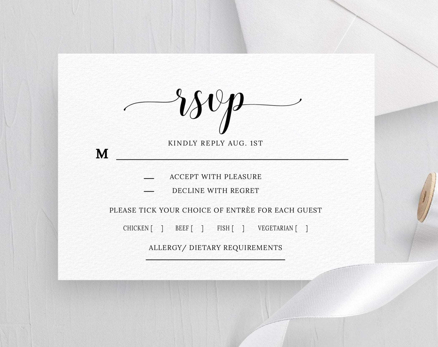 RSVP Card Template for Wedding - Digital Doc Inc