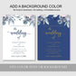 Navy Blue Wedding Invitation Template - Digital Doc Inc