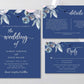 Navy Blue Wedding Invitation Template - Digital Doc Inc