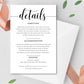 Wedding Details Cards - Digital Doc Inc