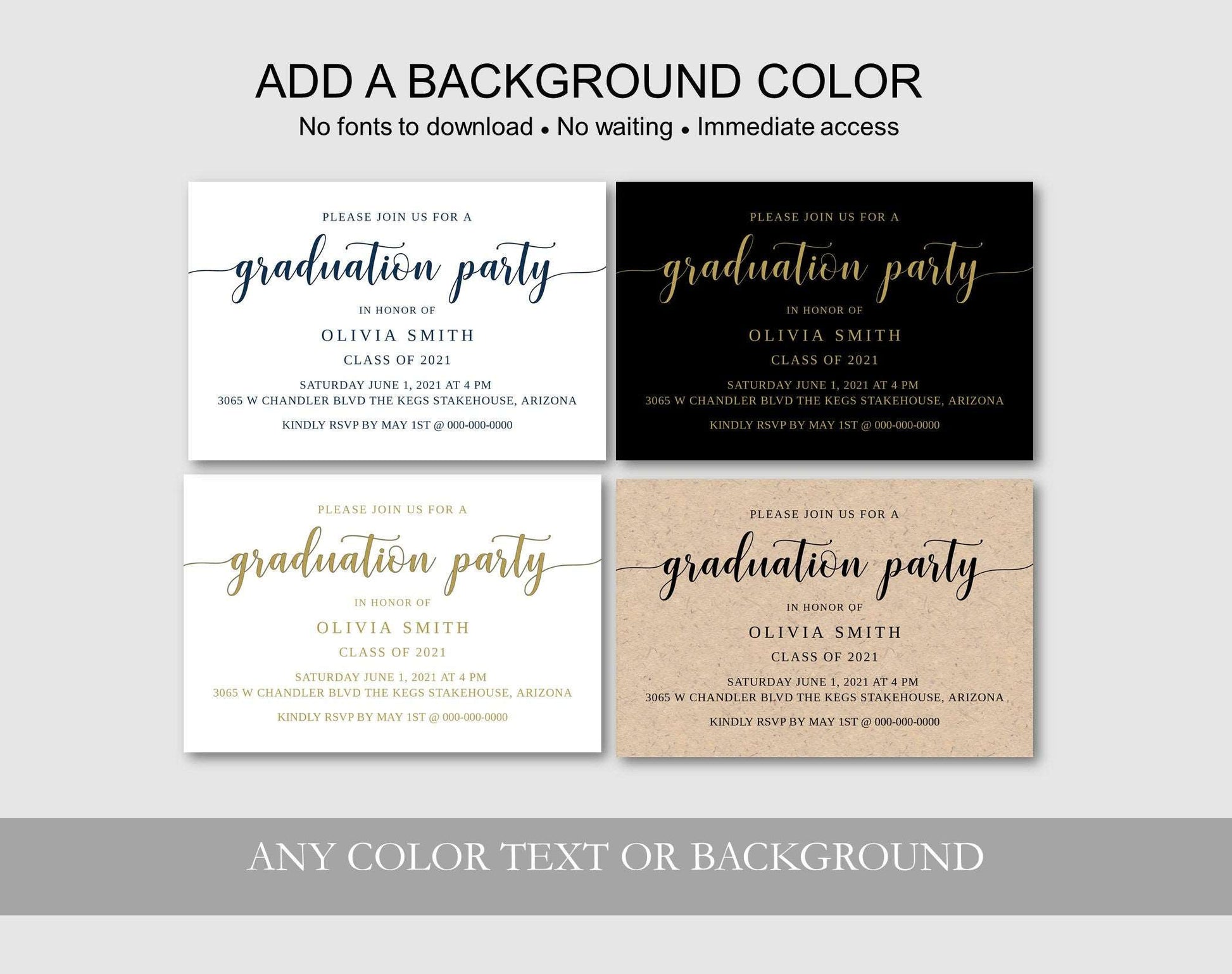 Graduation Party Invitation Insert Card - Digital Doc Inc