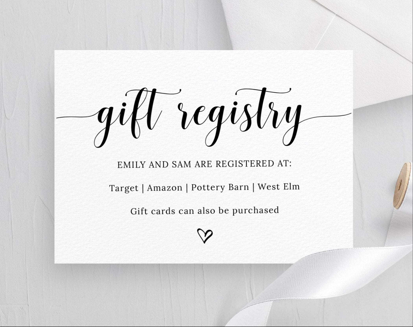 Gift Registry Card Template - Digital Doc Inc