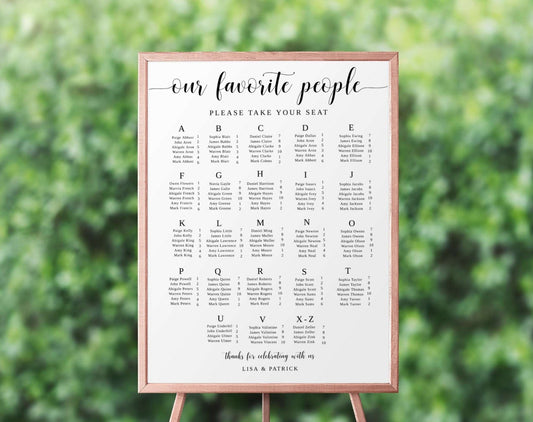 Wedding Seating Chart Template - Digital Doc Inc