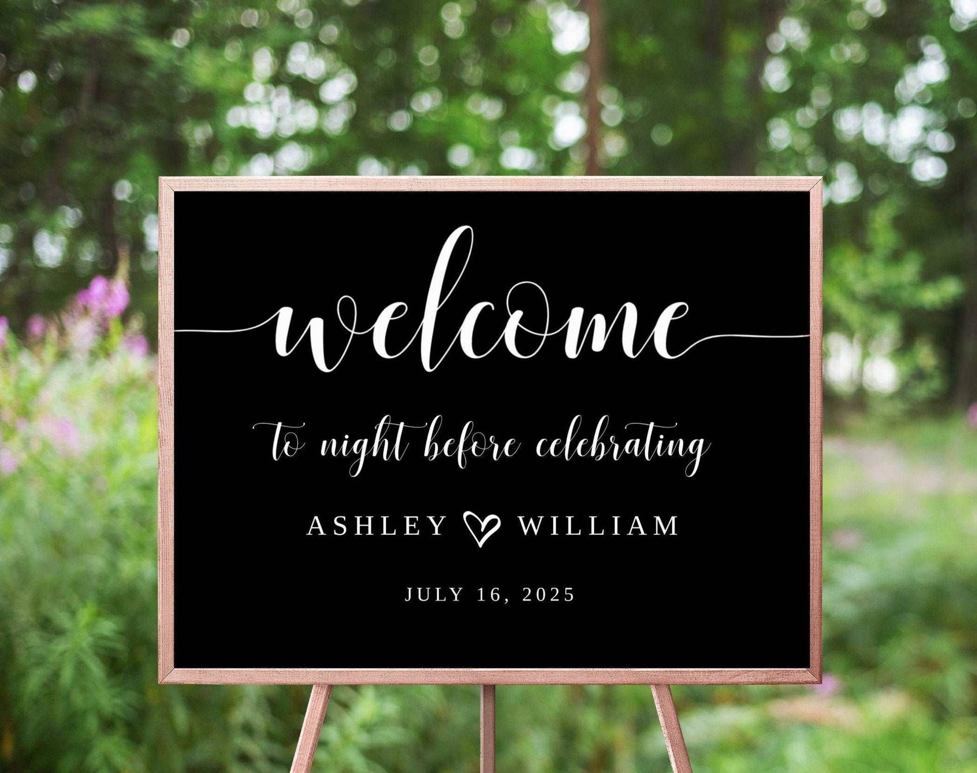 Rehearsal Dinner Welcome Sign - Digital Doc Inc