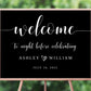 Rehearsal Dinner Welcome Sign - Digital Doc Inc