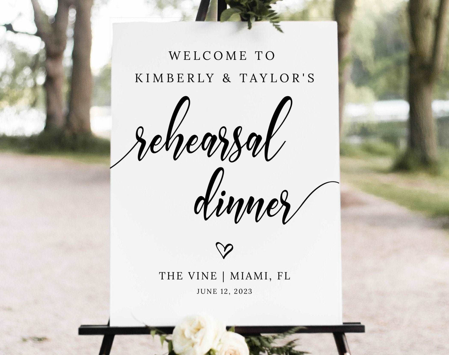 Rehearsal Dinner Welcome Sign Template - Digital Doc Inc