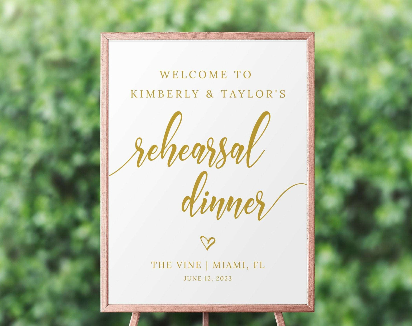 Rehearsal Dinner Welcome Sign Template - Digital Doc Inc