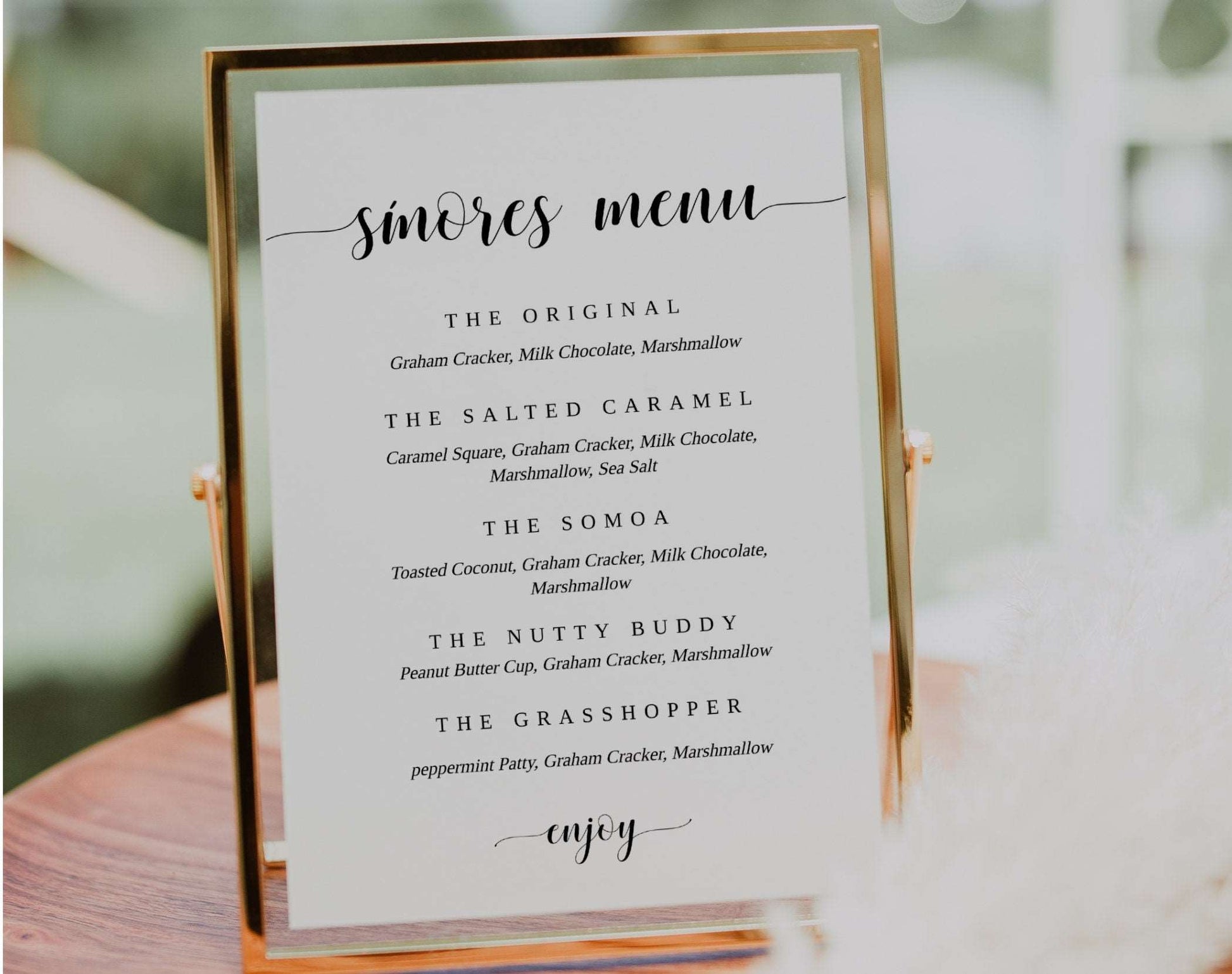 S'mores Menu Template Instant Download - Digital Doc Inc