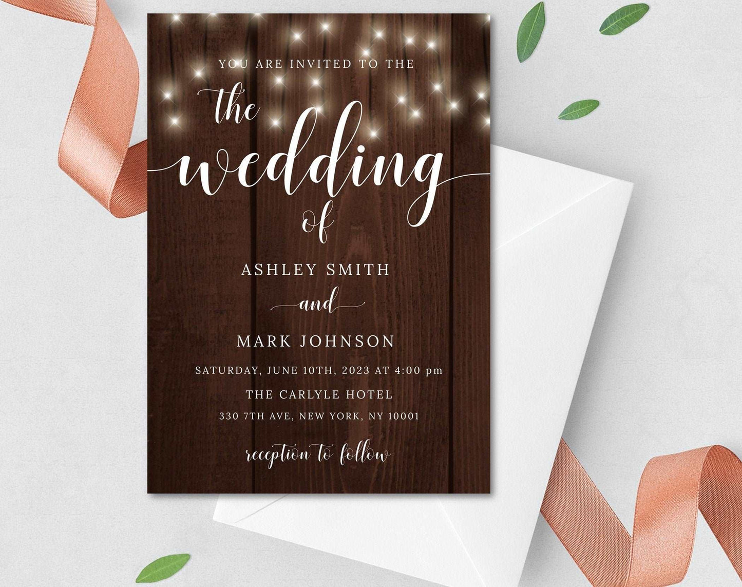 Rustic Wedding Invitation Instant Download - Digital Doc Inc