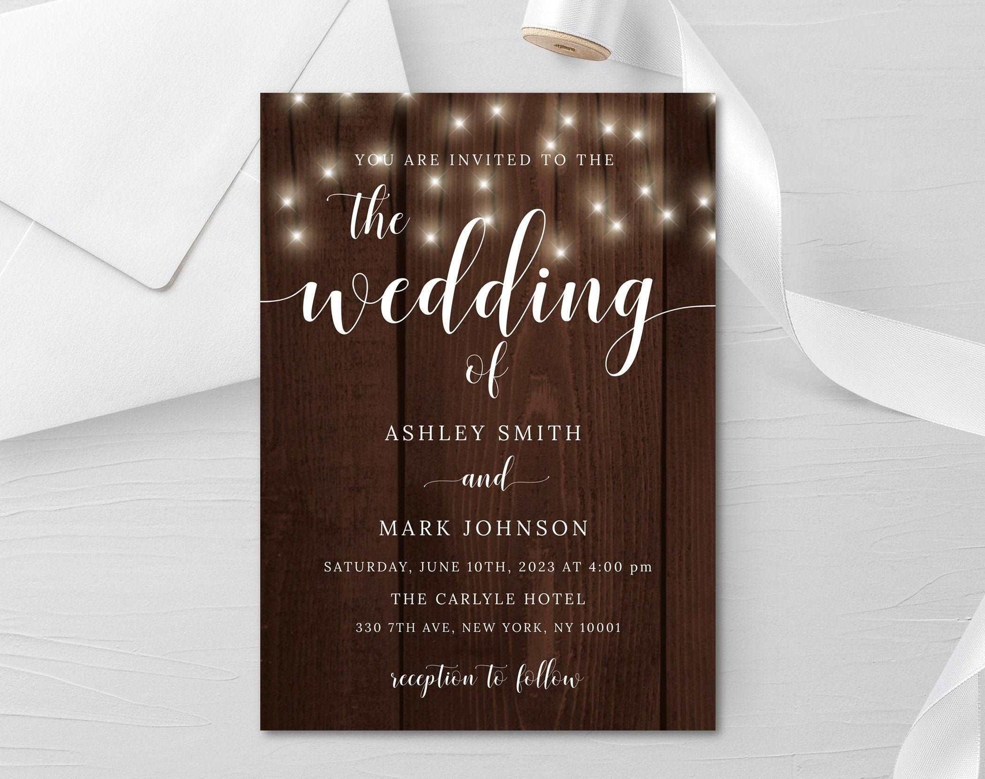 Rustic Wedding Invitation Instant Download - Digital Doc Inc