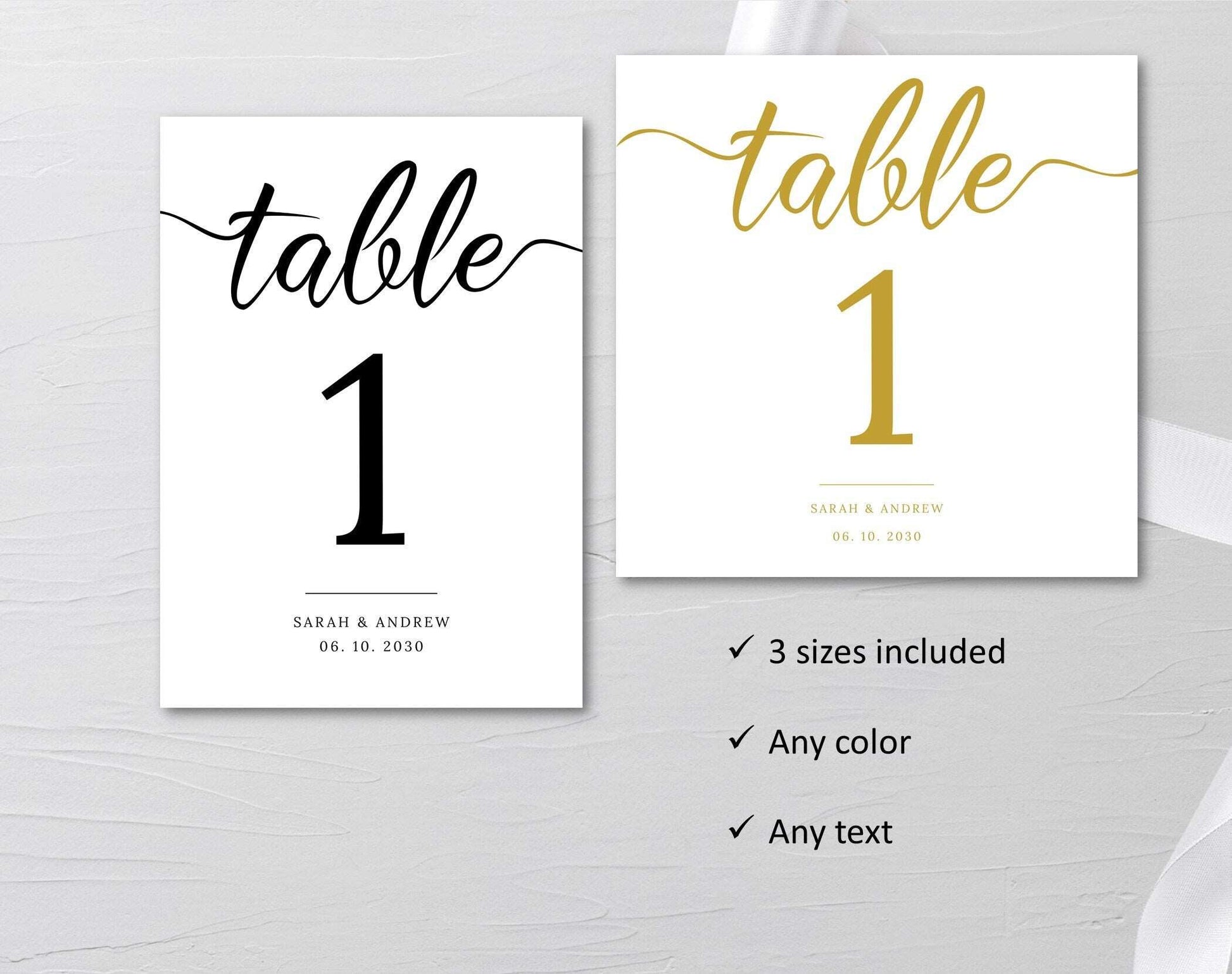 Wedding Table Number Sign Template Instant Download Editable