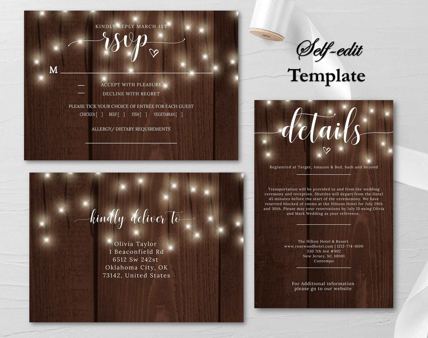 Rustic Wedding Invitation Instant Download - Digital Doc Inc