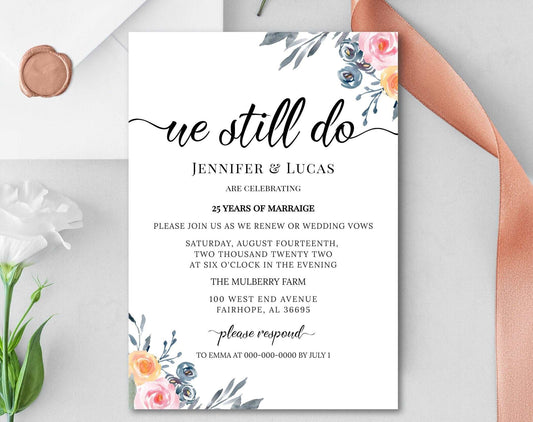 Vow Renewal Invitation Template - Digital Doc Inc